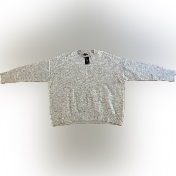 Vince Camuto Silver Stretch Long Sleeve Crew Neck Sweater Size Large NWT - Picture 5 of 5